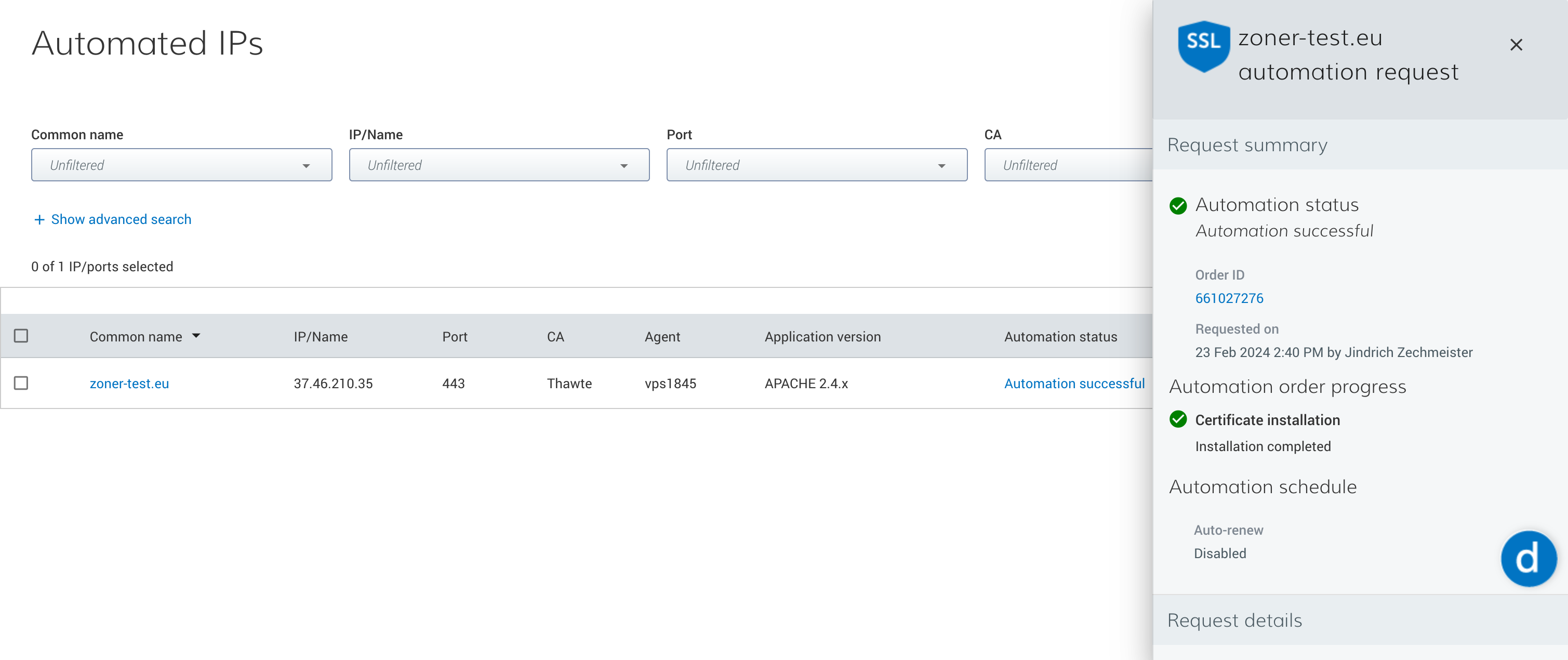 Clear Interface of DigiCert Automation Manager