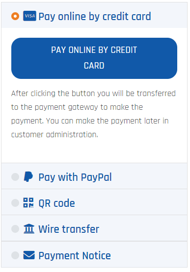 Paying the certificate